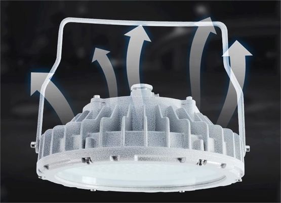 150W แอลลูมิเนียม LED ระเบิดกันระเบิด ไฟฟิกซ์ทัณฑ์อ่าวสูงที่มีการจัดอันดับ IP65 สําหรับสถานที่อันตราย