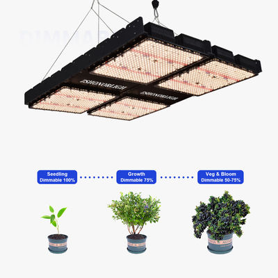 ไฟปลูก LED เต็มสเปกตรัม 1000W แบบปรับแสงได้สำหรับพืชในร่ม พร้อมการควบคุมเวลา