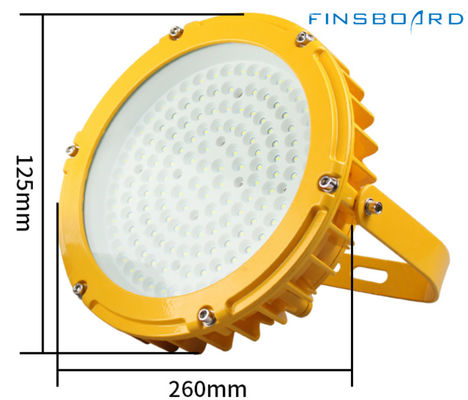 แหล่งไฟเหมืองแร่ที่ป้องกันระเบิด ATEX พร้อมการป้องกัน IP66 SMD2835/3030 ชิป LED และกระจกป้องกันระเบิดอลูมิเนียม