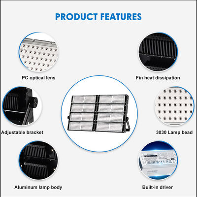 ไฟสเตเดี้ยม LED นอกสูง มีอุณหภูมิสีปรับได้ IP66 ชิปกันน้ํา SMD 3030/2835