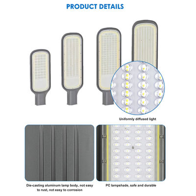 กลางแจ้ง Die-casting อลูมิเนียม IP65 กันน้ํา SMD2835 LED Street Light สําหรับทางด่วนและที่จอดรถ