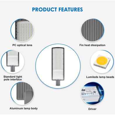 IP66 กันน้ํา SMD3030 LED Street Light 50w ถึง 200w สําหรับไฟฟ้าทางหลวงกลางแจ้ง