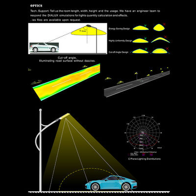 ไฟถนน LED ปรับได้ 50W ถึง 200W กันน้ำ IP66 พร้อมเทคโนโลยี SMD LED สำหรับไฟทางหลวงและสวน