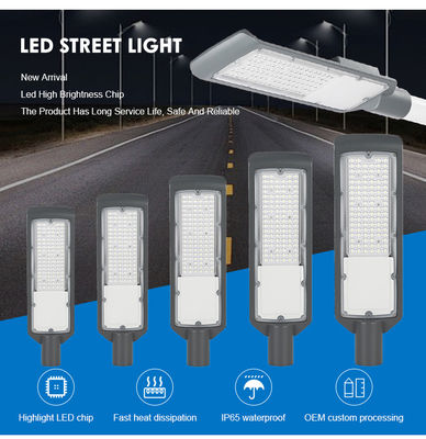 ไฟถนน LED อะลูมิเนียมหล่อขึ้นรูป กันน้ำ IP66 3000-6500K สำหรับทางหลวงและลานจอดรถกลางแจ้ง