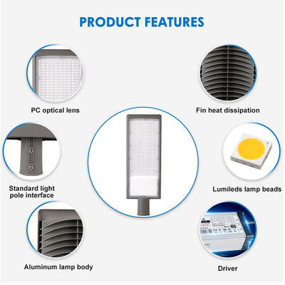 ไฟถนนอะลูมิเนียมหล่อแบบกันน้ำกลางแจ้ง IP66 SMD2835 LED