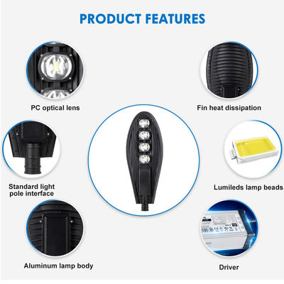 50w/100w/150w/200w/250w ไฟถนนพลังงานสูง Ip66 AC 85-265V