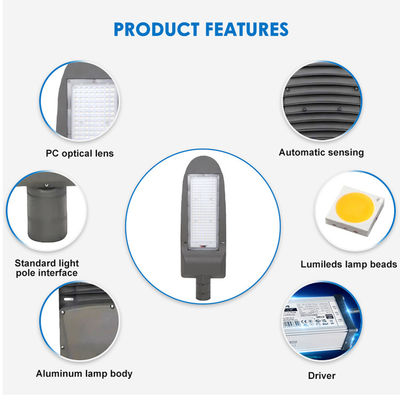 ไฟถนน LED SMD 3030 IP66 3000K ถึง 6500K ลูเมนสูง สำหรับลานจอดรถ ทางหลวง