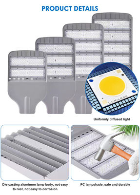 IP65 กันน้ํา 3000K/4000K/6000K LED Street Light พร้อม OEM ODM ตัวเลือกที่สามารถปรับแต่งได้สําหรับแสงภายนอก