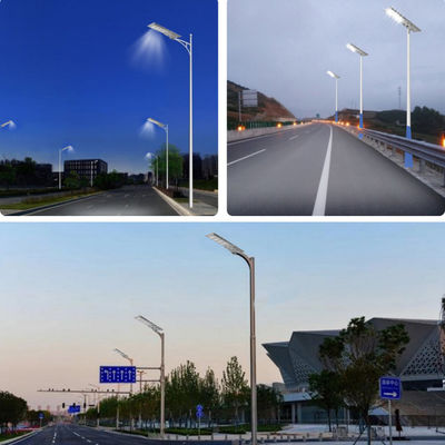 ไฟถนนพลังงานแสงอาทิตย์แบบครบวงจร IP65 กันน้ำ ประหยัดพลังงานกลางแจ้ง ไฟ LED อัจฉริยะ 60W 80W 100W