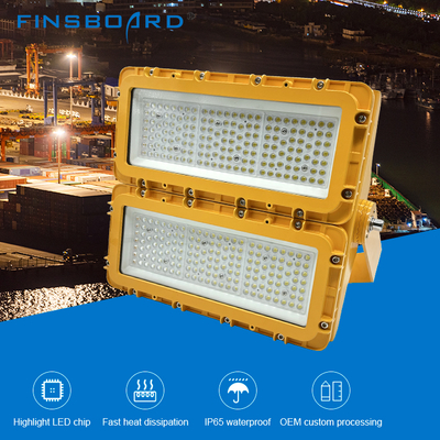 ไฟส่องสว่างกันระเบิด LED กระจกนิรภัยอลูมิเนียมสำหรับโรงงานและเวิร์คช็อป 150W 300W 600W
