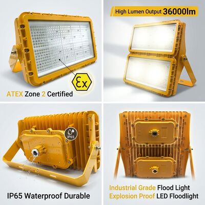 600W โคมไฟ LED กันระเบิด ATEX โซน 21 โซน 22 กันฝุ่น แอนติสติก 78000lm IP66 โคมไฟอลูมิเนียม