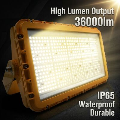 300W Explosion Proof LED Flood Light ATEX Zone 21 Zone 22 Dust Proof Anti-Static 39000lm IP66 Aluminum Lighting