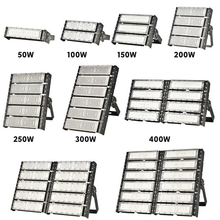 ไฟสปอร์ตไลท์ LED แบบปรับหรี่ได้ IP66 กันน้ำ 50W ถึง 600W ไฟสปอร์ตไลท์กลางแจ้งแบบโมดูลาร์
