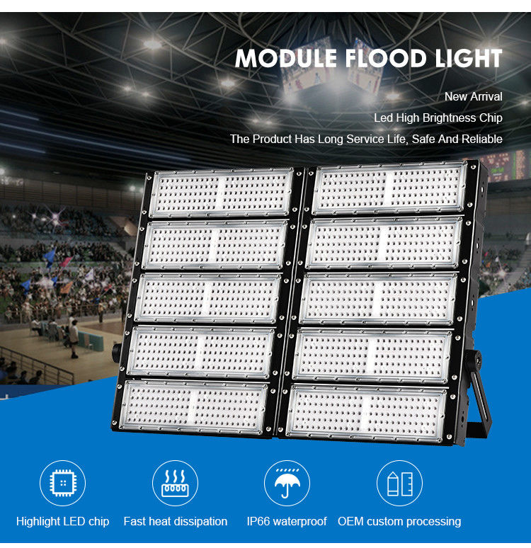 ไฟสปอร์ตไลท์ LED สนามกีฬา Ip66 High Mast 70w 140w 210w 280w 350w 420w 560w 700w