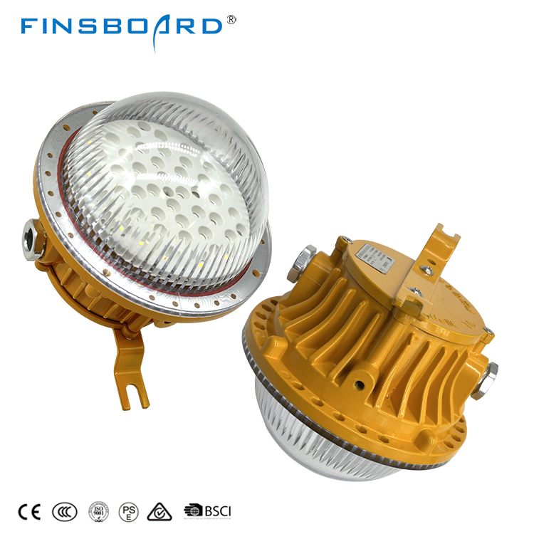 ไฟป้องกันการระเบิด IP65 ไฟส่องสว่างสถานีบริการน้ำมัน 50w 100w 150w หลอดไฟ LED ป้องกันการระเบิด