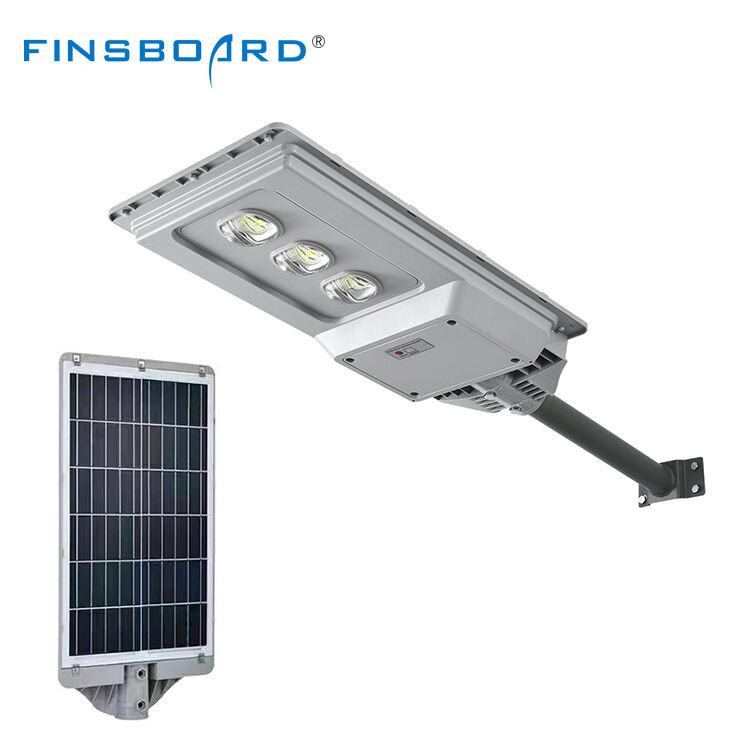 ไฟถนน LED พลังงานแสงอาทิตย์แบบกันน้ำ IP65 กลางแจ้ง 100w 200w แบบ All in One