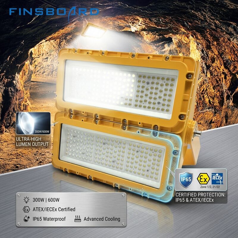 300W โหลดไฟ LED กันระเบิด IECEx โทรพกติดสามเสาชั่วคราว 36000lm IP67 สังกะสีอลูมิเนียมไร้ทองแดง
