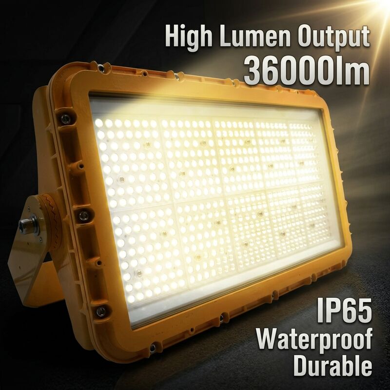 300W Explosion Proof LED Flood Light ATEX Zone 21 Zone 22 Dust Proof Anti-Static 39000lm IP66 Aluminum Lighting
