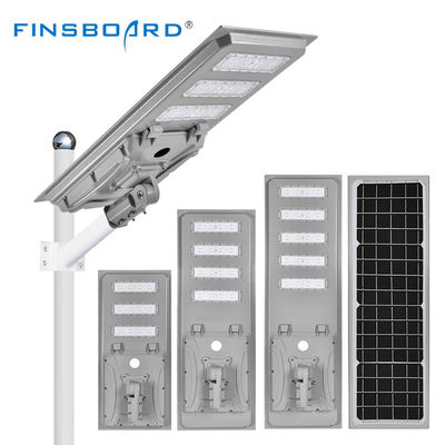 ไฟถนนพลังงานแสงอาทิตย์แบบครบวงจร IP65 กันน้ำ ประหยัดพลังงานกลางแจ้ง ไฟ LED อัจฉริยะ 60W 80W 100W