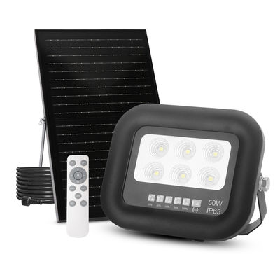 ไฟกลางแจ้ง ดํา ABS แสงอาทิตย์ ระยะไกล 50w LED แสงดวงแสงอาทิตย์